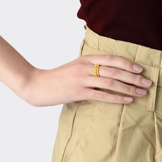 Half Vietnamese sand gold ring for women, fugitive princess crown ring, girl gift, high-end niche birthday gift for girlfriend, fugitive princess crown ring