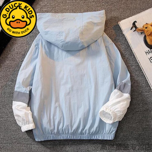 G.DUCKKIDS children's clothing boys' summer sun protection clothing jacket 2025 new children's summer sun protection clothing thin section medium and large children's summer style trendy green sun protection clothing 140 recommended to wear around 130cm