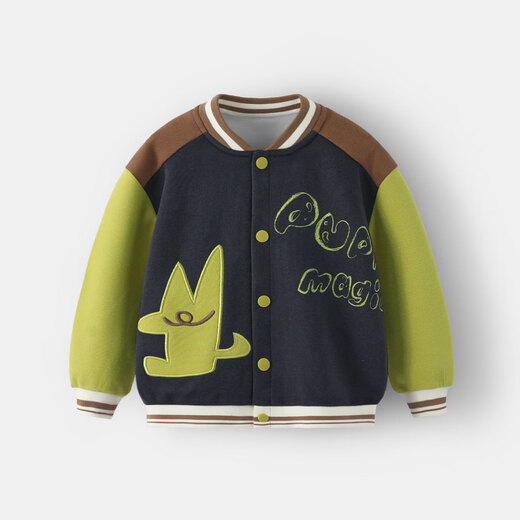Yiqi Baby [komfortable weiche und elastische] Frühlings- und Herbstjungen langärmelige Jacke für Kinder Baseball Uniform Baby Top Vielseitige Herbststil Pigeon Gray 110