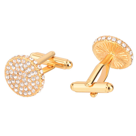 Nosskiss Autrichie Crystal Cuff Links for Men and Women's Business French French Cuff Sleeve Nails Gold Diamond Inclay Birthday Gift Golden Round Diamond