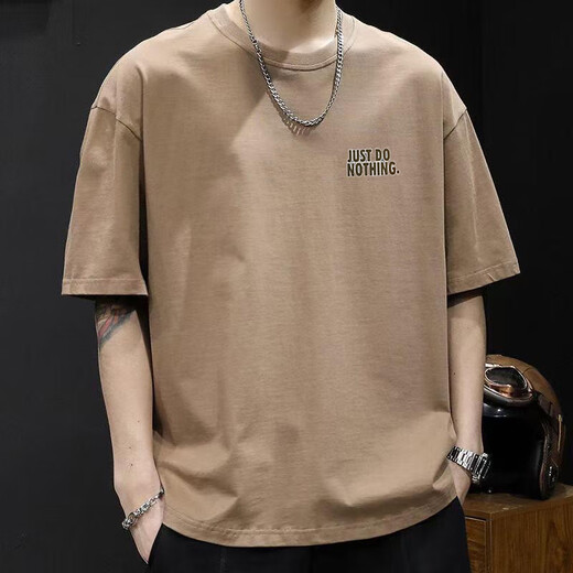 Sieben Wolf [3523 Kollektionen] Kurzärärmelte T-Shirt-Basis-Hemd vielseitige lose Kleidung für Männer und Frauen, Eisengrau [Direktverkauf von Herstellern] kleines Label nur Limited S 85-100Jin [Jin ist 0,5 kg]