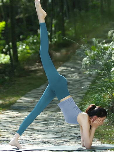 Shuangxiu yoga clothing suit for women 2025 new spring and summer I-shaped vest with chest pad, beautiful Pilates sports fitness top, blue top, royal blue pants suit M M100-110