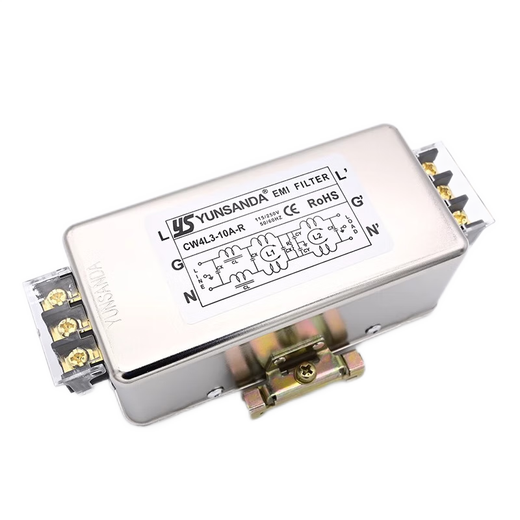 YS YUNSANDA Filtro de potencia montado en riel monofásico bipolar tripolar de alto rendimiento 220v CA antiinterferencias CW4L2-20A-S005 fijación con tornillos