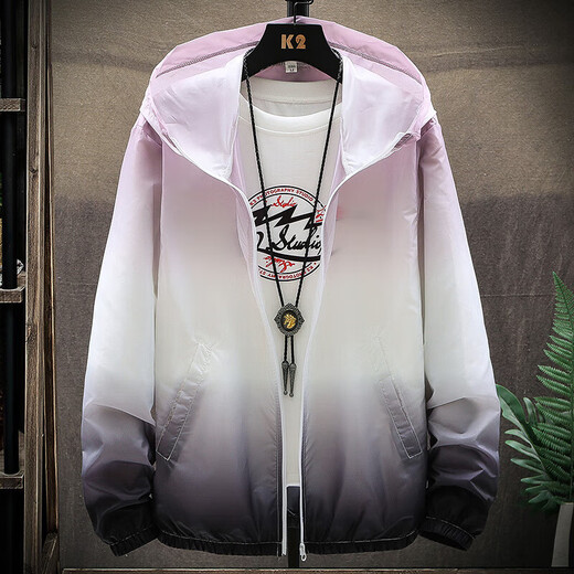 Veste de couleur dégradé pour hommes de crème solaire pour hommes de style coréen vêtements pour la crème solaire pour l'été
