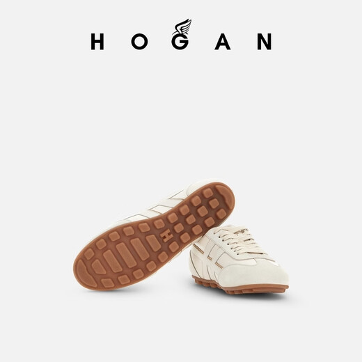 HOGAN女鞋新品Runner系列H693时尚复古舒适休闲鞋单鞋 白/棕尾 36