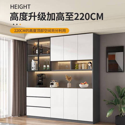 山头林村餐边柜高柜一体靠墙现代简约轻奢客厅餐厅家用茶水酒柜收纳储物柜 款式12240*40*220CM顺丰安装 2-3门
