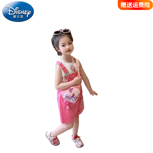 Disney Girls Summer Kulomi Set 2025 Nouveau salopette à manches courtes pour enfants à la mode à la mode