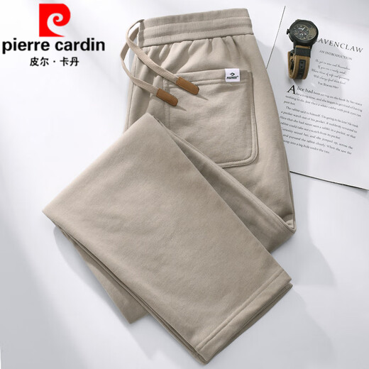 Pierre Cardin dark gray spring and autumn casual pants for men 2025 autumn men's pants elastic waist loose sports sweatpants men's straight pants dark gray M suitable for 100-125Jin Jin equals 0.5 kg