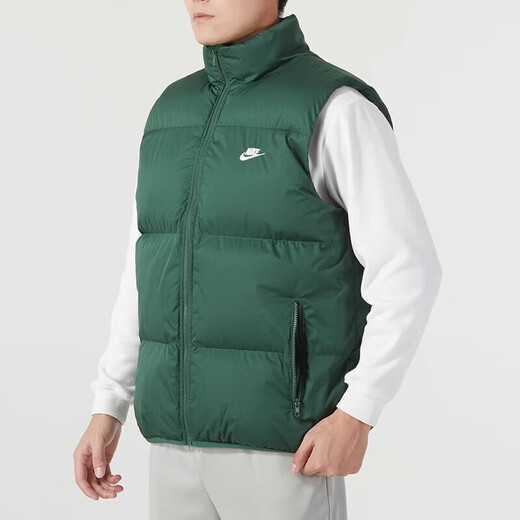 Nike (Nike) Хлопковый жилет мужская осень осенью новая фитнес-фитнес с удобной стойкой на молнии на молнии на молнии