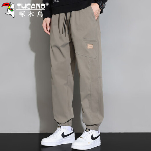 Woodpecker (TUCANO) Overalls Men's Casual Pants Autumn and Winter Men's Trendy Loose Leg Sports Men's Pants Bean Green L