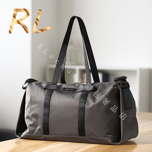 GOLDWINI RL男士旅行包大容量手提包出差商务训练健身包单肩斜挎行李包男 灰色