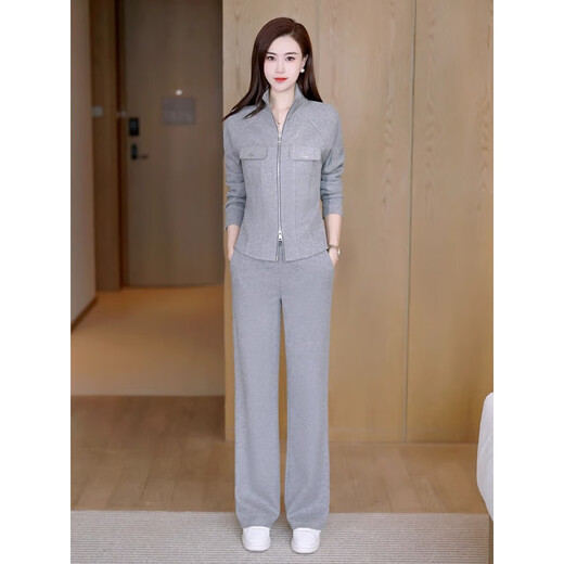 
Tachimis TOUCH MISS high-end light luxury casual suit 2025 new temperament age-reducing cardigan for women, wide-leg two-piece black suit L [recommended 100-110Jin [Jin equals 0.5 kg]]