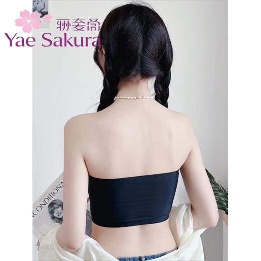YAE SAKURA anti-slip tube top one-piece anti-exposure bra inner wrap ice silk bottom strapless bra for women summer thin Y-white (no breast pad) one size fits all (high elastic cotton version)
