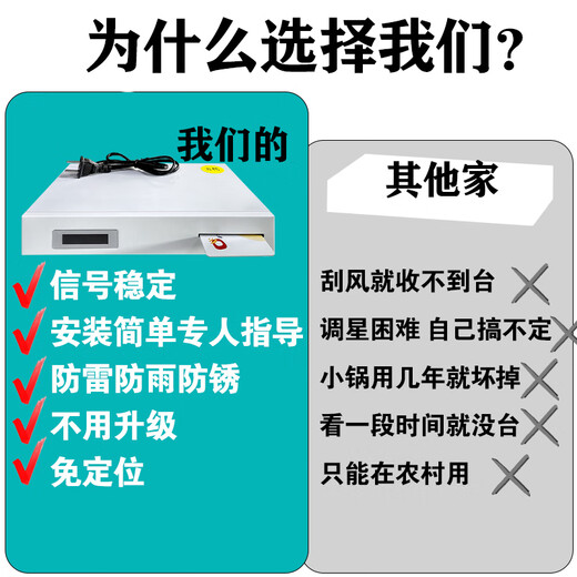 冉星辰户户通免费电视信号接收器农村专用全套高清城乡无需网络看电视天线高清卫星数字接收机 56个电视节目【单机三色线接口】无需网络
