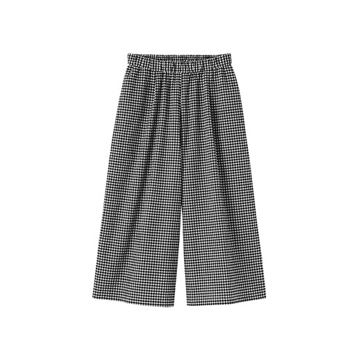 Muji (Muji) Hilo de burbujas de mujeres Pantalones recortados de peso ligero para mujeres nuevos pantalones de pierna ancha suelta para mujeres Black revisadas L (165/70a)
