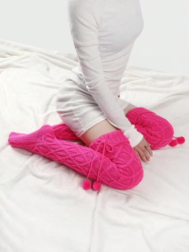 Warm autumn and winter knitted long-tube over-the-knee socks thickened socks with multiple styles optional woolen socks 2024 trendy rose red