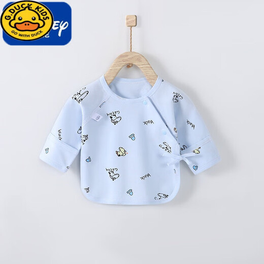 G.DUCKKIDS新生儿半背衣纯棉卡通和尚服四季款a类无骨护手挖背婴儿保暖上衣 12155小牛 59cm 0~3月