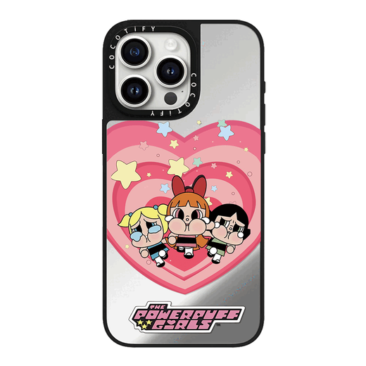 CaSetify Co-Branded Weinen Baby Powerpin Girl Polizistin geeignet für Apple 15pro Mobiltelefon Hülle iPhone14Promax Schutzhülle 13/16 Mirror Magsafe Magnetic 12 Card Tify [CA677 Super Big Love Little Policefrau] Silver Mirror iPhone 16