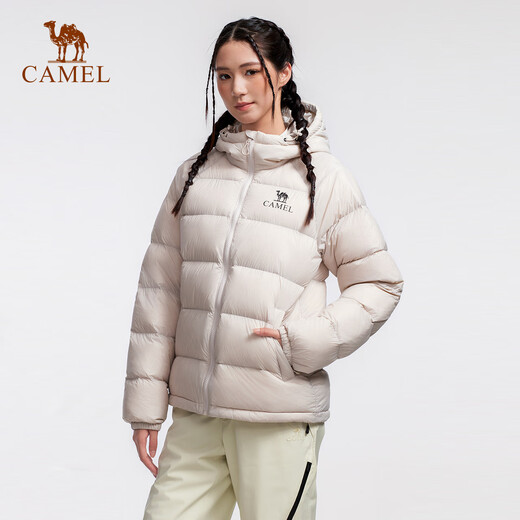 Camel Women's Down Jacket 2025 Autumn and Winter New Style Men and Women Same Style High-Polster a prueba de viento y tibia chaqueta antiestática