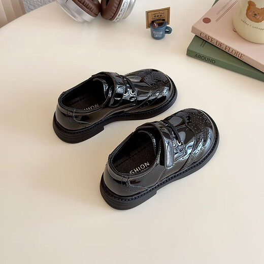 男女童皮鞋黑色软底演出鞋儿童英伦学生大童表演西装单鞋春秋新款 【黑色】 36 码：内长22.2cm