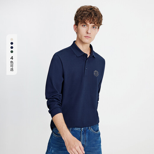 Navikel Italian dinghy 2025 autumn men's long-sleeved POLO shirt solid color commuter lapel top 1135025304