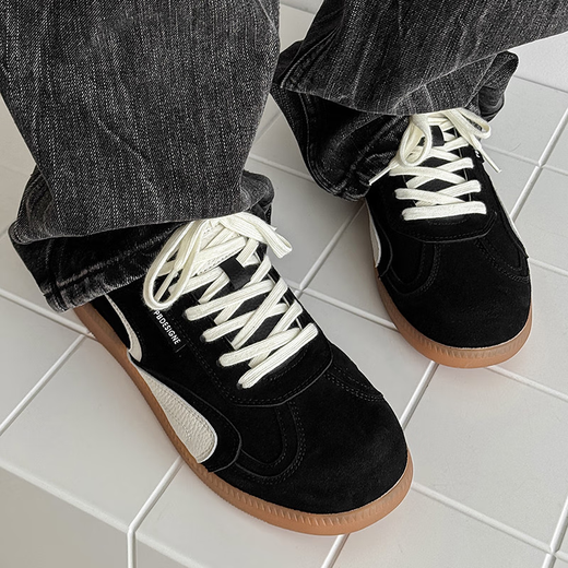 Sommer -Herrenschuhe 2025 Neues Retro -Genre -Trainingschuhe Vielseitige Freizeitbrettschuhe echtes Leder atmungsaktives Sportpaar Rennschuhe Farbe 3523 36 (Frauengröße)