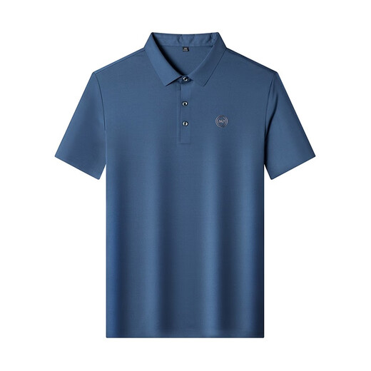 
Genuine classic car men's short-sleeved T-shirt for men 2024 summer new mulberry silk high-end brand half-sleeved top for men 9859 light blue 15XL 165/84a