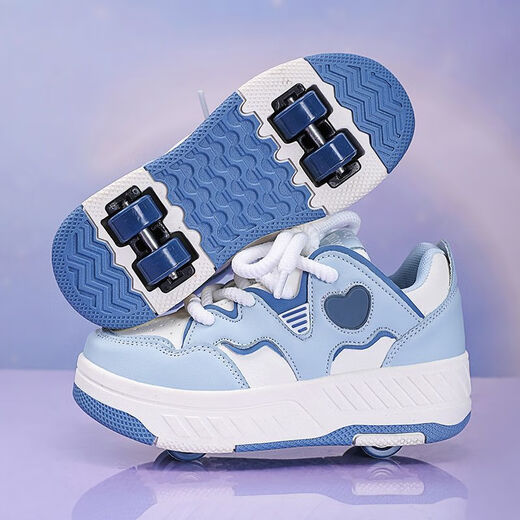 2025 Nouveaux chaussures de déchaînement pour enfants Chaussures garçons quatre roues baskets filles doubles roues patins peuvent marcher et détachable 9921 Black Four Roues Suivez le premier expédition 31 Code standard