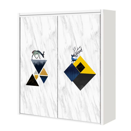 Yusenyi Garderobe Aufkleber renovierte selbstklebende Glasfilm Aufkleber Wand Aufkleber Taper Schiebetür Schrank Tür Garderobe Schrank Aufkleber MT-7373 Small