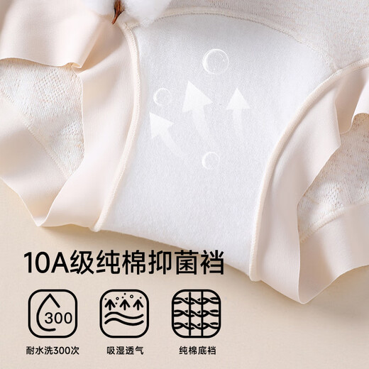 FentengCare [100% coton pur allongé entrejambe 10a Antibactérien] 3 sous-vêtements pour femmes à coins plat sans marquage