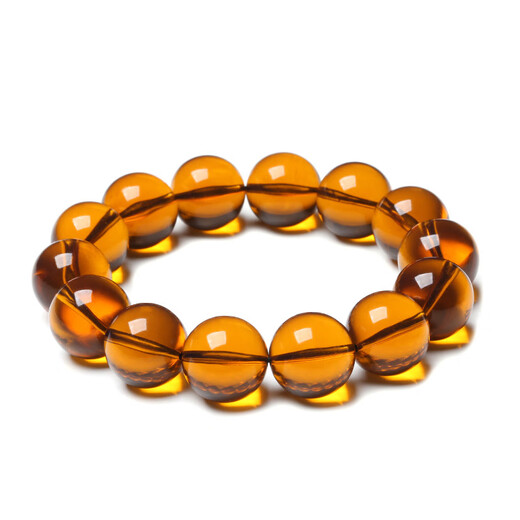 Muhuanshun natural authentic beeswax amber Burmese tea amber bracelet color changing blue amber sweater chain men and women bracelets birth year gift tea amber single circle 6mm