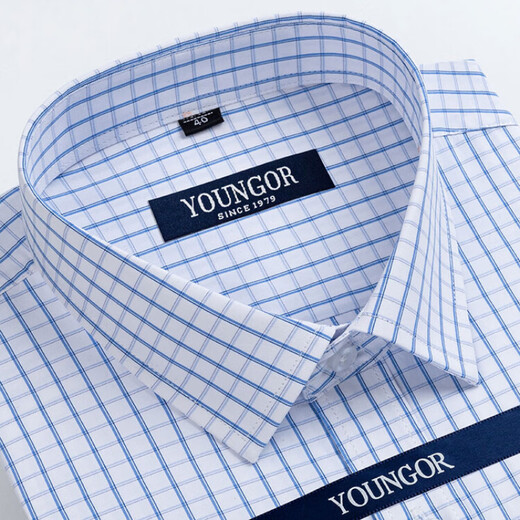 CEO Offizielles Flaggschiff-Geschäft Yageo Herren Kurzärärmelte Hemd Business Cason Cotton Free Bish Professional Anzug mittleren Alters und ältere High-End-Anti-Anti-DP#6623 L 175/96A Größe 41 Höhe 170-17