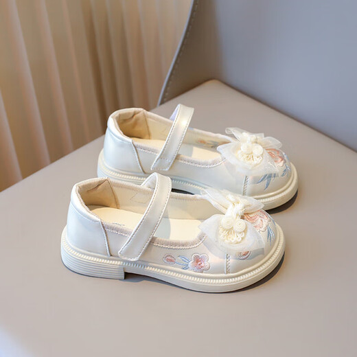 Niña Hanfu Hanfu Children's Shoes 2025 Summer NUEVO estilo chino NUEVO NIÑAS DE NUEVO PROBLECIMIENTO DE JUNIO ANTIGUO ANTIGUO ZAPATOS DE LA BORCHA DEL THITE [Bubble Gum/1180] 33 La longitud interna es de aproximadamente 20.2 cm