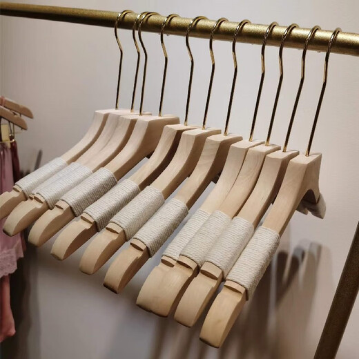 Corche de cintre à vêtements en bois attaché sans peinture en bois massif vêtements de vêtements de vêtements pour hommes et femmes affluer un pantalon en bois sans glissement.