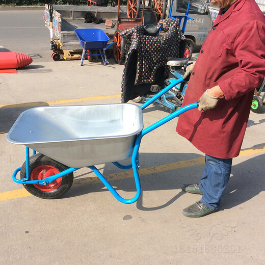 UNISWER Trolley Baustelle landwirtschaftlicher Sand- und Boden -Baukipper Müllmüll Handhabung Garten Humanressourcen Doppelradwagen Blue Trolley (Luftrad)