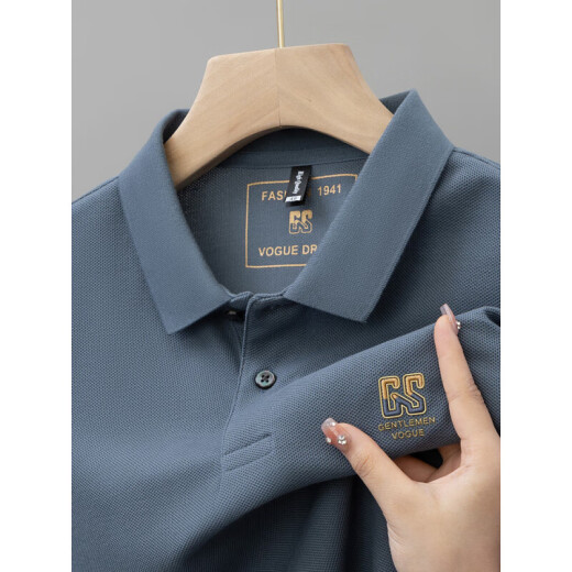 Pier Cardin Sommer Pure Cotton Herren Kurzärärmelte T-Shirt High-End-Sticktes Revers großer Vielseitigkeit, viel Eleved Männerpolo Paul Shirt Trendy T 6628 Schwarz [Hauptbild] M /48