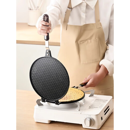 Suitable for baking pan mold egg roll machine household egg roll pan baking tool crispy baking pan gas double-sided B enlarged thickened double-sided heated 22cm egg roll