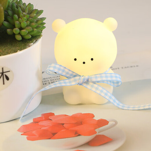 德品diy小夜灯卡通可爱床头氛围灯 儿童摆件宿舍创意小夜灯 1w 丝 小004可可兔8cm