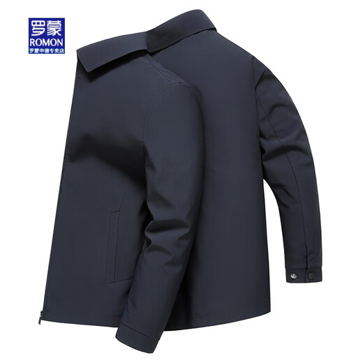 ROMON brand lapel windbreaker jacket for men, medium and long, spring and autumn 2025 new high-end business middle-aged dad coat LC009 Khaki 3XL 190 150Jin Jin equals 0.5kg -170Jin Jin equals 0.5kg