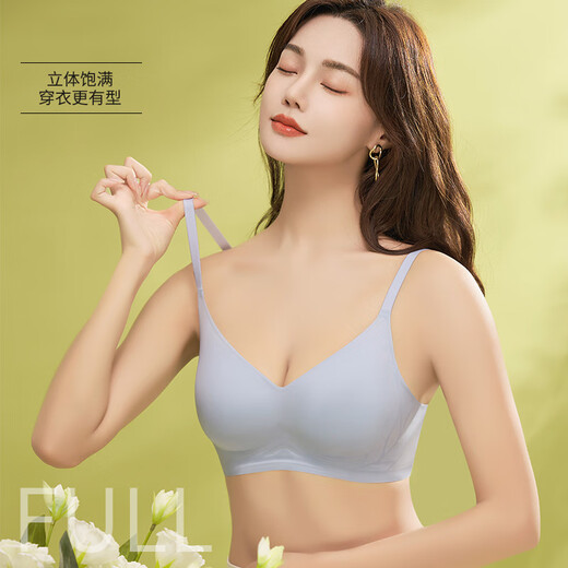
Odifen women's underwear for women in summer, traceless breathable and steel ringless bra soft support, secondary breasts, anti-sagging and gathering bra, white + skin L (100-120Jin[Jin equals 0.5 kg])
