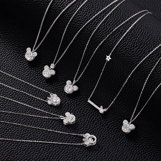 
DRJEFUNs925 Sterling Silver Necklace for Women's Versatile Mickey Mosanite Necklace Fashion Cartoon Necklace Exquisite Collarbone Chain Pendant MS-1591B-Sterling Silver 925 Silver