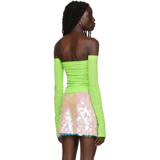 Helmut Lang Light Luxury Women's Green Top Lawn 20 | XL