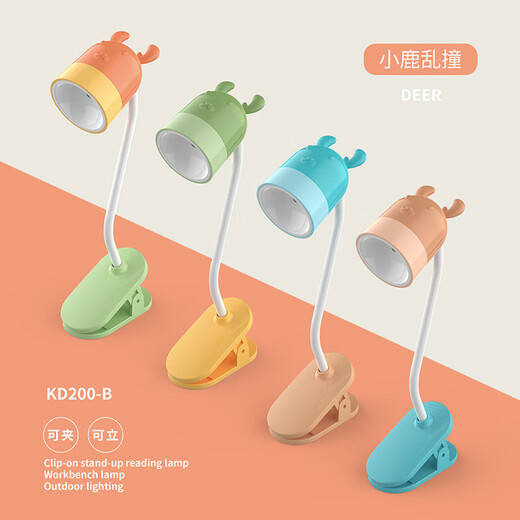 LED Mini Clip Desk Lamp Night Light Warm Light Eye Protection Study Lamp Dormitory Bedside Reading Lamp Cute Children's Day Gift Stationery Desktop Ornament Clip Night Light + Random Color
