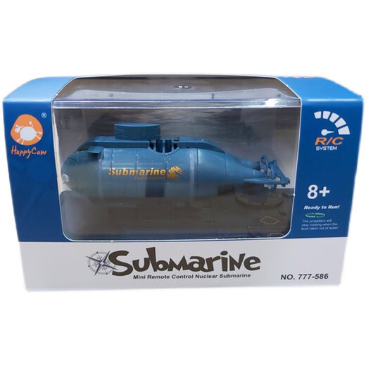 Mini Sechs-Kanal Fernbedienungs-U-Boot für Kinder Wasserspielzeugboot Modell nukleare U-Boot-U-Boot-Fischtank Wasserspiel Speedboat Boy Vier-Wege-Fernbedienungssimulation Yacht-Blue 582 Offizieller Standard + USB-Ladungskabel