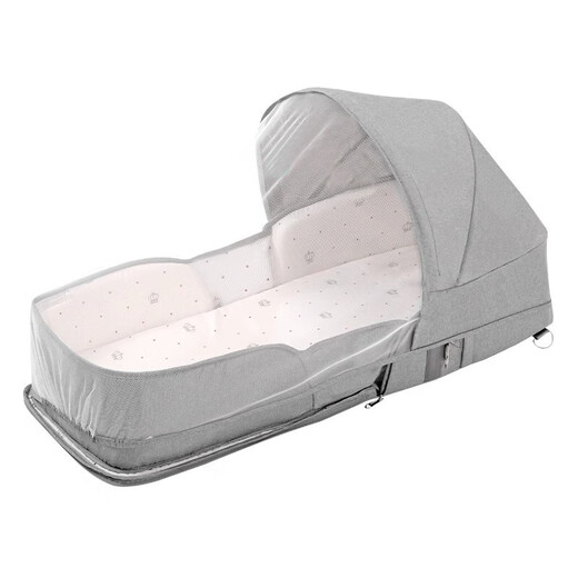 Baby crib portable removable bed-in-bed multifunctional foldable baby bed newborn baby bb crib with mosquito net standard space gray-naked bed + mattress