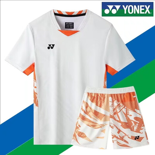 Yonex's new badminton uniform for men and women quick-drying breathable short-sleeved competition uniform for couples golf T-shirt customization watermelon red 9227 red shorts L