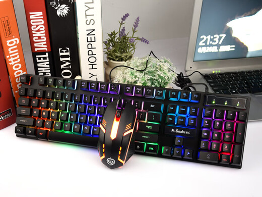 Viper KM320 Ensemble clavier et souris lumineux Internet Cafe Internet Cafe LOL Game Étanche Rétroéclairage lumineux Housse de clavier et de souris KM320 Couleur mixte Noir (Couvercle de clavier et de souris)