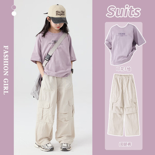 Onedew Girls Summer Set para niños nuevos de moda en Internet de moda Celabla de manga corta para niñas de moda