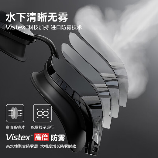 Mizuno (MIZUNO) swimming goggles waterproof and anti-fog men's and women's swimming goggles myopia professional racing high-definition diving swimming goggles equipment phantom black flat light/myopia optional flat light no degree