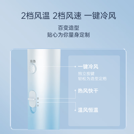 CONFU hair dryer high power 1800W quick-drying negative ion hair care dormitory home birthday gift for girlfriend hair dryer KF-3157 Glacier Blue